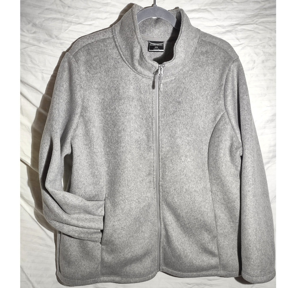32 Degrees‎ Heat Womens Thick Fleece Full Zip Jacket Gray Size XXL